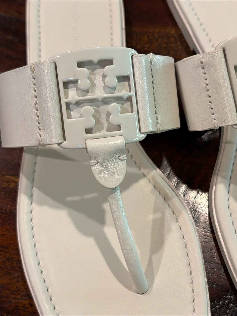 Tory Burch White Leather Georgia Sandals size 8